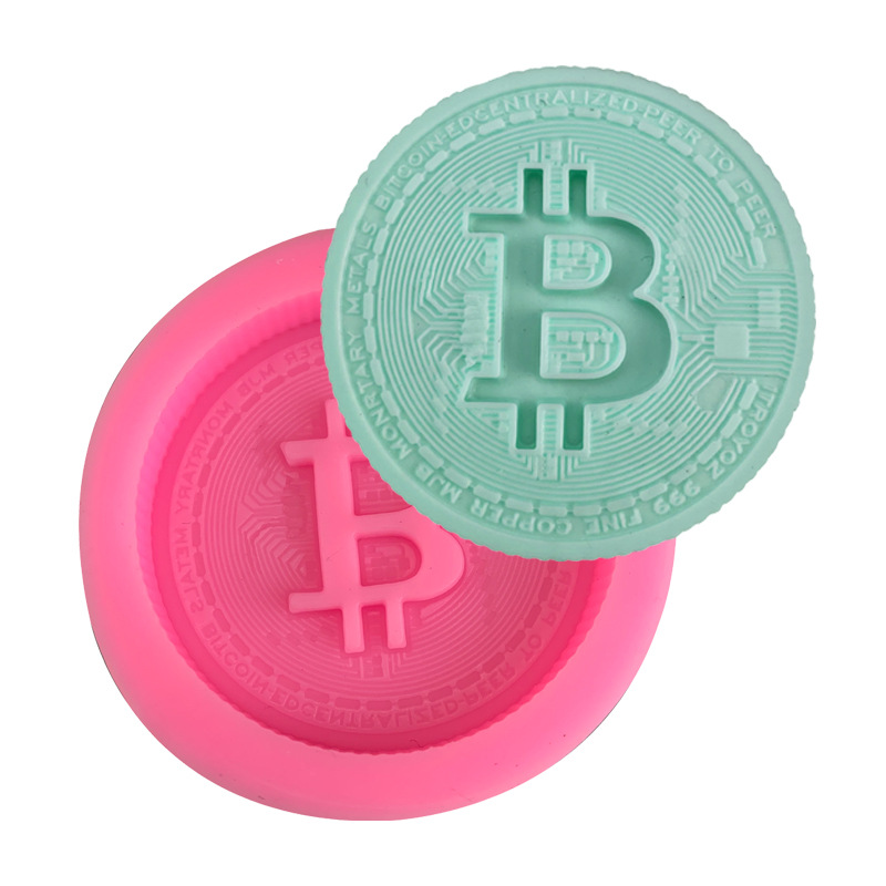 Candle Making Business - 1/3 Stück Bitcoin-Logo Seifenform Silikon-Kuchenform Backzubehör
