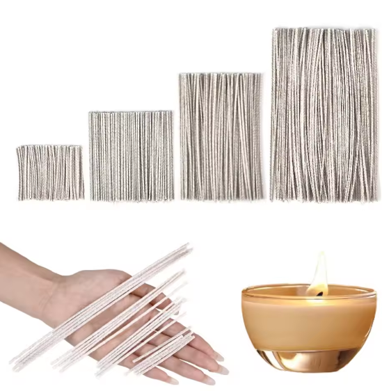 Candle Making Wicks - 100 Stück 6-20cm Gewachste Baumwoll-Kerzendochte Rauchfreier