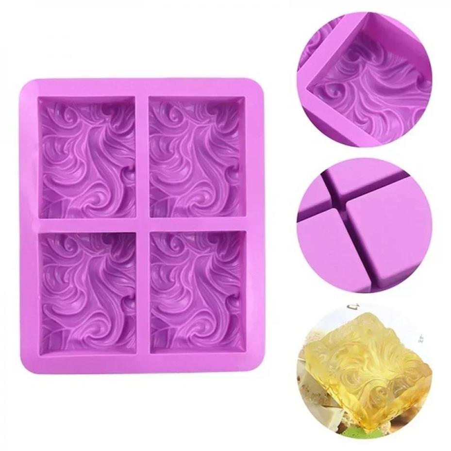 Candle Making Jelly - Kreative 1-teilige Kuchendekorationsform, 4-fach Blumenförmige Silikonform