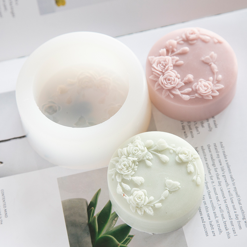 Runde Form Rose Blume handgema – Candle Making Jelly Bewertung und Preis